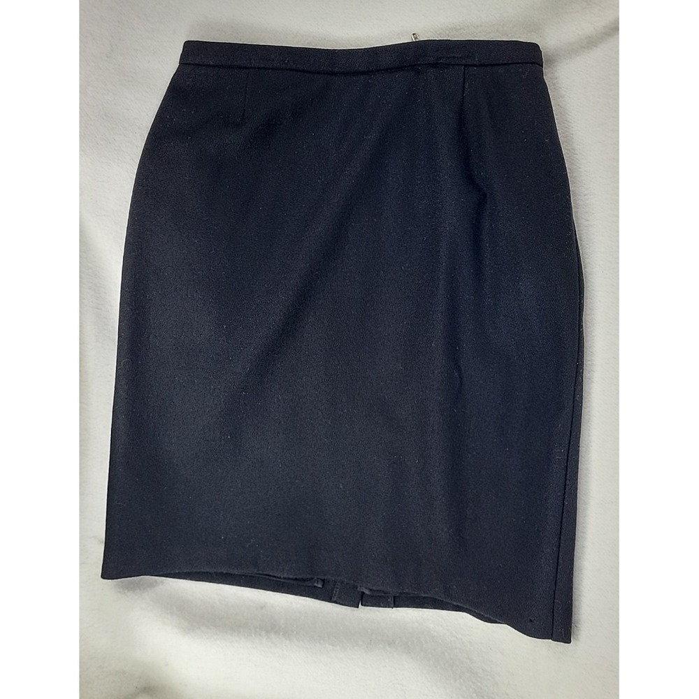 Vintage Ilyse Hart Ltd 100%‎ Wool Skirt Black Size 14 Office Siren Dark Academia